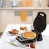 Moss & Stone Belgian Waffle Maker, Electric Waffle Machine, Flips & Non-Stick Grids,Temperature Control, Round Waffle (Black)(Black)