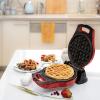Moss & Stone Belgian Waffle Maker, Electric Waffle Machine, Flips & Non-Stick Grids,Temperature Control, Round Waffle (Black)(Red)