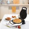 Moss & Stone Belgian Waffle Maker, Electric Waffle Machine, Flips & Non-Stick Grids,Temperature Control, Round Waffle (Black)(White)