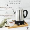 Moss & Stone Electric Coffee Percolator – Red Body Coffee Maker with Stainless Steel Lid, Percolator Electric Pot, Fast Boil 10 Cup Red Camping Coffee Pot(Silver)