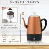 Moss & Stone Electric Coffee Percolator – Red Body Coffee Maker with Stainless Steel Lid, Percolator Electric Pot, Fast Boil 10 Cup Red Camping Coffee Pot(Copper)