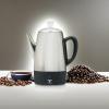 Moss & Stone Electric Coffee Percolator – Red Body Coffee Maker with Stainless Steel Lid, Percolator Electric Pot, Fast Boil 10 Cup Red Camping Coffee Pot(Silver)