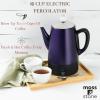Moss & Stone Electric Coffee Percolator – Red Body Coffee Maker with Stainless Steel Lid, Percolator Electric Pot, Fast Boil 10 Cup Red Camping Coffee Pot(Purple)