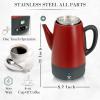 Moss & Stone Electric Coffee Percolator – Red Body Coffee Maker with Stainless Steel Lid, Percolator Electric Pot, Fast Boil 10 Cup Red Camping Coffee Pot(Red)
