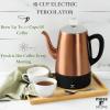 Moss & Stone Electric Coffee Percolator – Red Body Coffee Maker with Stainless Steel Lid, Percolator Electric Pot, Fast Boil 10 Cup Red Camping Coffee Pot(Copper)