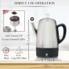 Moss & Stone Electric Coffee Percolator – Red Body Coffee Maker with Stainless Steel Lid, Percolator Electric Pot, Fast Boil 10 Cup Red Camping Coffee Pot(Silver)