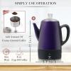 Moss & Stone Electric Coffee Percolator – Red Body Coffee Maker with Stainless Steel Lid, Percolator Electric Pot, Fast Boil 10 Cup Red Camping Coffee Pot(Purple)