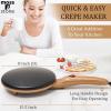 Moss & Stone Electric Crepe Maker – 8” Portable Crepe Pan Nonstick with Dipping Plate, Auto Shut-Off, On/Off Switch, Even Heating & One Automatic Temperature Control – Compact Crepe Maker(Electric Gold)