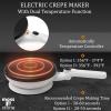 Moss & Stone Electric Crepe Maker – 8” Portable Crepe Pan Nonstick with Dipping Plate, Auto Shut-Off, On/Off Switch, Even Heating & One Automatic Temperature Control – Compact Crepe Maker(Cordless White)