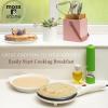Moss & Stone Electric Crepe Maker – 8” Portable Crepe Pan Nonstick with Dipping Plate, Auto Shut-Off, On/Off Switch, Even Heating & One Automatic Temperature Control – Compact Crepe Maker(Electric White)