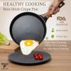 Moss & Stone Electric Crepe Maker – 8” Portable Crepe Pan Nonstick with Dipping Plate, Auto Shut-Off, On/Off Switch, Even Heating & One Automatic Temperature Control – Compact Crepe Maker(Stove Black)