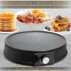 Moss & Stone Electric Crepe Maker – 8” Portable Crepe Pan Nonstick with Dipping Plate, Auto Shut-Off, On/Off Switch, Even Heating & One Automatic Temperature Control – Compact Crepe Maker(Zed Black)