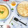 Moss & Stone Electric Crepe Maker – 8” Portable Crepe Pan Nonstick with Dipping Plate, Auto Shut-Off, On/Off Switch, Even Heating & One Automatic Temperature Control – Compact Crepe Maker(Beige)