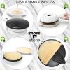 Moss & Stone Electric Crepe Maker – 8” Portable Crepe Pan Nonstick with Dipping Plate, Auto Shut-Off, On/Off Switch, Even Heating & One Automatic Temperature Control – Compact Crepe Maker(Cordless White)