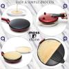 Moss & Stone Electric Crepe Maker – 8” Portable Crepe Pan Nonstick with Dipping Plate, Auto Shut-Off, On/Off Switch, Even Heating & One Automatic Temperature Control – Compact Crepe Maker(Electric Red)