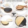 Moss & Stone Electric Crepe Maker – 8” Portable Crepe Pan Nonstick with Dipping Plate, Auto Shut-Off, On/Off Switch, Even Heating & One Automatic Temperature Control – Compact Crepe Maker(Electric Gold)