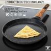 Moss & Stone Electric Crepe Maker – 8” Portable Crepe Pan Nonstick with Dipping Plate, Auto Shut-Off, On/Off Switch, Even Heating & One Automatic Temperature Control – Compact Crepe Maker(Stove Black)