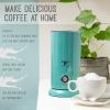 Moss & Stone Electric Milk Frother Latte Art Steamer, Electric Cappuccino Machine And Milk Warmer, Hot Foam Maker and Milk Warmer for Latte, Cappuccinos, Macchiato, Hot Chocolate Milk(Turquoise)