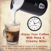 Moss & Stone Electric Milk Frother Latte Art Steamer, Electric Cappuccino Machine And Milk Warmer, Hot Foam Maker and Milk Warmer for Latte, Cappuccinos, Macchiato, Hot Chocolate Milk(Black / White)