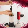 Moss & Stone Electric Wine Opener Set, Corkscrew Remover With USB Charging, Wine Bottle Opener with Wine Pourer, Foil Cutter & Vacuum Stopper, Automatic Wine Opener For Wine Lovers (Red)(Red)