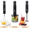 Moss & Stone Hand Blender With Egg Whisk, Powerful 300-Watt Stick Blender, Hand Mixer Set Stainless Steel Shaft & Blades, Black Handheld Blender With Ergonomic Handle (Without Chopper)(Black)