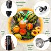 Moss & Stone Hand Blender With Egg Whisk, Powerful 300-Watt Stick Blender, Hand Mixer Set Stainless Steel Shaft & Blades, Black Handheld Blender With Ergonomic Handle (Without Chopper)(Black)