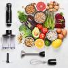 Moss & Stone Hand Blender With Egg Whisk, Powerful 300-Watt Stick Blender, Hand Mixer Set Stainless Steel Shaft & Blades, Black Handheld Blender With Ergonomic Handle (Without Chopper)(Black)