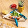 Moss & Stone Kitchen Cutlery White Ceramic Knife Set, Ceramic Knife Set and Fruit Peeler, Rust Proof & Stain Resistant, Kitchen Cooking Knife Set 5 pieces Blue Knives(Blue)