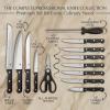 Moss & Stone Professional Kitchen Knife Chef Set, 6 Pcs Small Knife Set With Block, Premium Kitchen Knife Set Stainless Steel, Scratch Resistant & Rust Proof, Knife Block With Sharp Cooking Knives.(Black)