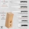 Moss & Stone Professional Kitchen Knife Chef Set, 6 Pcs Small Knife Set With Block, Premium Kitchen Knife Set Stainless Steel, Scratch Resistant & Rust Proof, Knife Block With Sharp Cooking Knives.(7 Pcs Stainless Steel/Wood)
