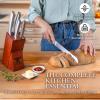 Moss & Stone Professional Kitchen Knife Chef Set, 6 Pcs Small Knife Set With Block, Premium Kitchen Knife Set Stainless Steel, Scratch Resistant & Rust Proof, Knife Block With Sharp Cooking Knives.(Stainless Steel)