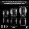 Moss & Stone Set of 4 Double Wall Glass Cup Clear Mug, Double Walled Coffee Mugs 7.5 Oz, Glass Tea Mugs, Insulated Coffee Mug With Handle.(3 Cups)