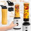 Moss & Stone Single Serve Blender, White & Red, 20 oz(White & Black)