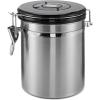 Moss & Stone Stainless Steel Coffee Container Airtight – Vacuum Sealed Kitchen Storage With Date Tracking For All Types Of Coffee And ground coffee (16 Ounces, Silver)