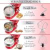 Moss & Stone Stand Mixer With Lcd Display, 6 Speed Electric Mixer With 5.5 Quart Stainless Steel Mixing Bowl, Kitchen Mixer With Dough Hook, Egg Whisk, Beater & Baking Spatula, Food Mixer With Timer(Red)