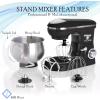 Moss & Stone Stand Mixer With Lcd Display, 6 Speed Electric Mixer With 5.5 Quart Stainless Steel Mixing Bowl, Kitchen Mixer With Dough Hook, Egg Whisk, Beater & Baking Spatula, Food Mixer With Timer(Black)