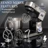 Moss & Stone Stand Mixer With Lcd Display, 6 Speed Electric Mixer With 5.5 Quart Stainless Steel Mixing Bowl, Kitchen Mixer With Dough Hook, Egg Whisk, Beater & Baking Spatula, Food Mixer With Timer(Stainless Steel LCD)