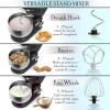 Moss & Stone Stand Mixer With Lcd Display, 6 Speed Electric Mixer With 5.5 Quart Stainless Steel Mixing Bowl, Kitchen Mixer With Dough Hook, Egg Whisk, Beater & Baking Spatula, Food Mixer With Timer(Black)
