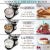 Moss & Stone Stand Mixer With Lcd Display, 6 Speed Electric Mixer With 5.5 Quart Stainless Steel Mixing Bowl, Kitchen Mixer With Dough Hook, Egg Whisk, Beater & Baking Spatula, Food Mixer With Timer(Stainless Steel LCD)