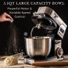 Moss & Stone Stand Mixer With Lcd Display, 6 Speed Electric Mixer With 5.5 Quart Stainless Steel Mixing Bowl, Kitchen Mixer With Dough Hook, Egg Whisk, Beater & Baking Spatula, Food Mixer With Timer(Stainless Steel LCD)