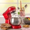 Moss & Stone Stand Mixer With Lcd Display, 6 Speed Electric Mixer With 5.5 Quart Stainless Steel Mixing Bowl, Kitchen Mixer With Dough Hook, Egg Whisk, Beater & Baking Spatula, Food Mixer With Timer(Red)