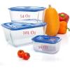 Moss & Stone 4-Pack Divided Kitchen Glass Food Storage Containers Set with Lids – Reusable 2-Compartment Glass Meal Prep Containers for Kitchen, Lunch or Fridge, Airtight Snap-Lock – 2 Sizes Included(6-Pcs)
