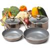 Moss & Stone 6 Pcs Dark Grey Nonstick Cookware Set, Pots And Pans Set Non stick With Glass Lid, Induction Cookware, Stay-Cool Handle PTFE/PFOA Kitchen Pots 6-Piece with Frying Pans & Saucepan(6 Pcs Dark Grey)