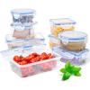 Moss & Stone Air Tight 16 Piece Plastic Food Storage Containers with Lids, Safe Lunch Box Set For DIshwasher and Microwave, Leak Proof Storage Containers For Food- BPA Free