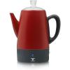 Moss & Stone Electric Coffee Percolator – Red Body Coffee Maker with Stainless Steel Lid, Percolator Electric Pot, Fast Boil 10 Cup Red Camping Coffee Pot(Red)