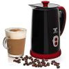 Moss & Stone Electric Milk Frother Latte Art Steamer, Electric Cappuccino Machine And Milk Warmer, Hot Foam Maker and Milk Warmer for Latte, Cappuccinos, Macchiato, Hot Chocolate Milk(Red & Black)