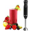 Moss & Stone Hand Blender With Egg Whisk, Powerful 300-Watt Stick Blender, Hand Mixer Set Stainless Steel Shaft & Blades, Black Handheld Blender With Ergonomic Handle (Without Chopper)(Black Without Chopper)