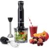 Moss & Stone Hand Blender With Egg Whisk, Powerful 300-Watt Stick Blender, Hand Mixer Set Stainless Steel Shaft & Blades, Black Handheld Blender With Ergonomic Handle (Without Chopper)(Black)