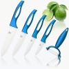 Moss & Stone Kitchen Cutlery White Ceramic Knife Set, Ceramic Knife Set and Fruit Peeler, Rust Proof & Stain Resistant, Kitchen Cooking Knife Set 5 pieces Blue Knives(Blue)