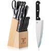 Moss & Stone Professional Kitchen Knife Chef Set, 6 Pcs Small Knife Set With Block, Premium Kitchen Knife Set Stainless Steel, Scratch Resistant & Rust Proof, Knife Block With Sharp Cooking Knives.(Black)